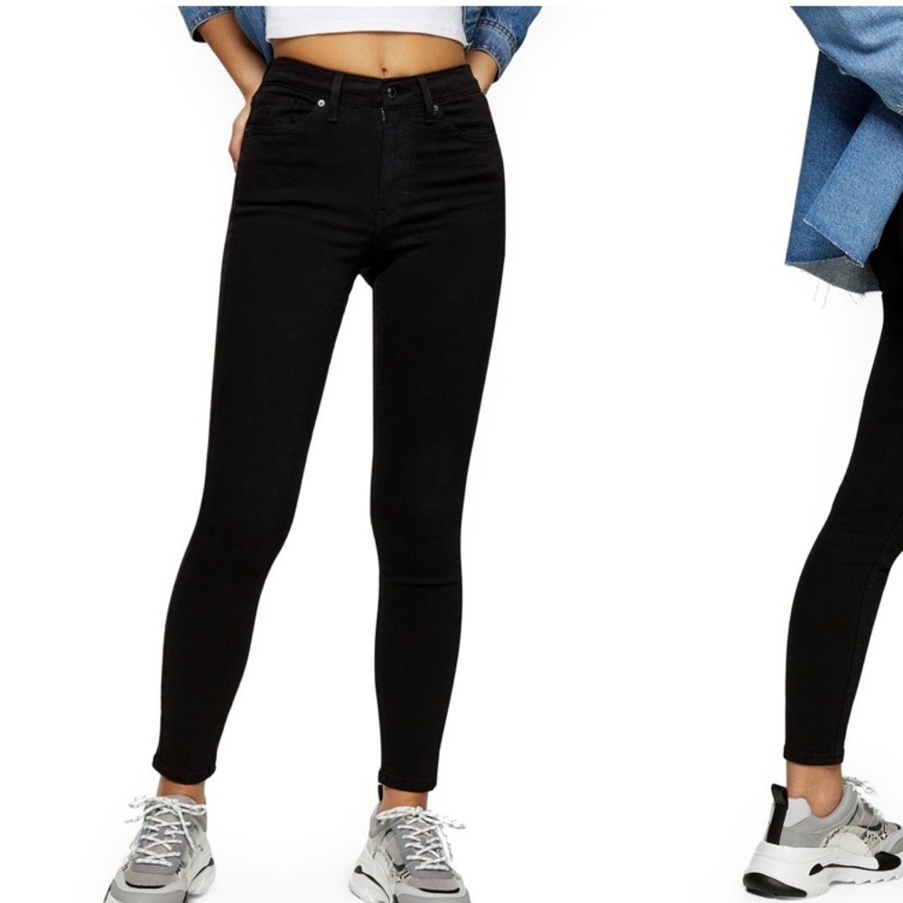 Topshop Jamie High Waist Black Jeans